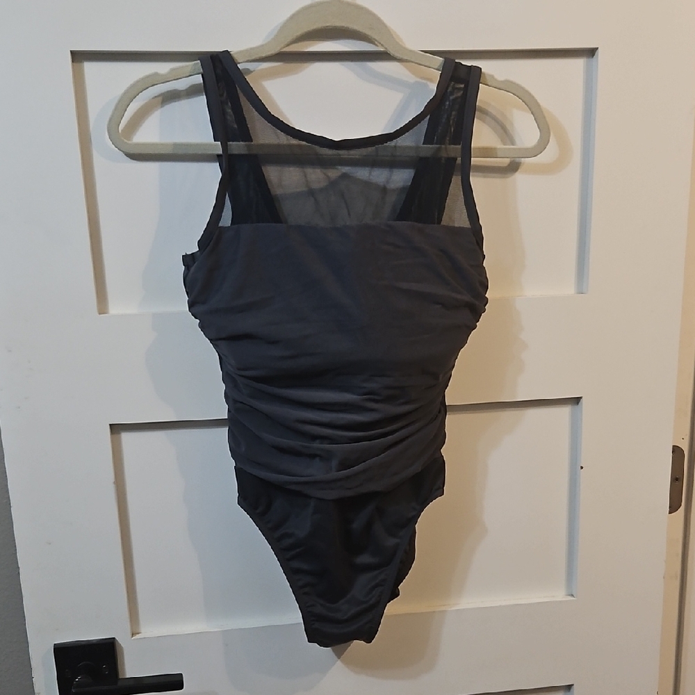 Miraclesuit Black Mesh One Piece Swimsuit